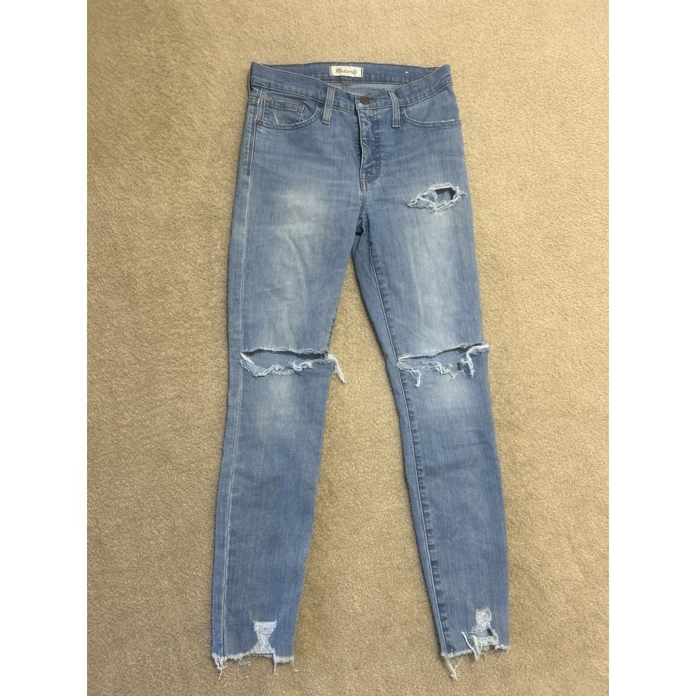 MADEWELL 9" 23x27 High Rise Skinny Jeans Women's Light‎ Wash Denim Blue H5789